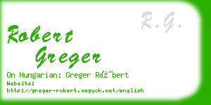 robert greger business card